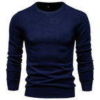 Men's Crew Neck Pullover with Ribbed Cuffs and Hem 2