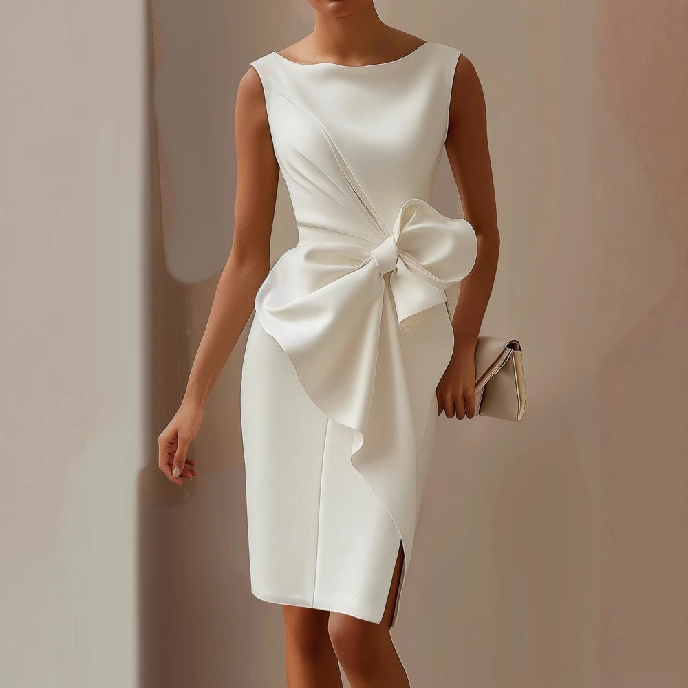 Quinn | Stylish Sleeveless Ribbon Waist Dress 2
