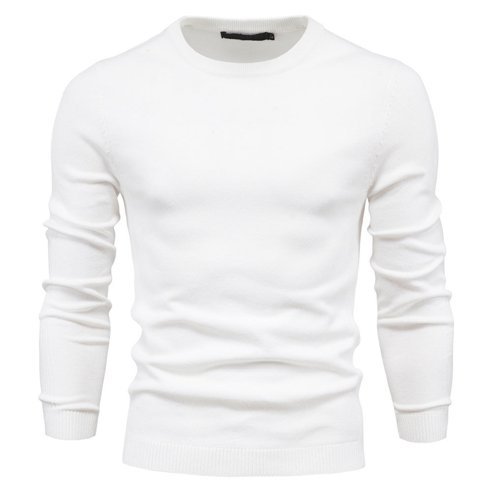 Men's Crew Neck Pullover with Ribbed Cuffs and Hem 3