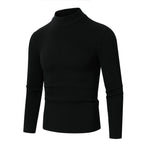 Men's Ribbed Turtleneck Sweater Slim Fit Long Sleeve 10
