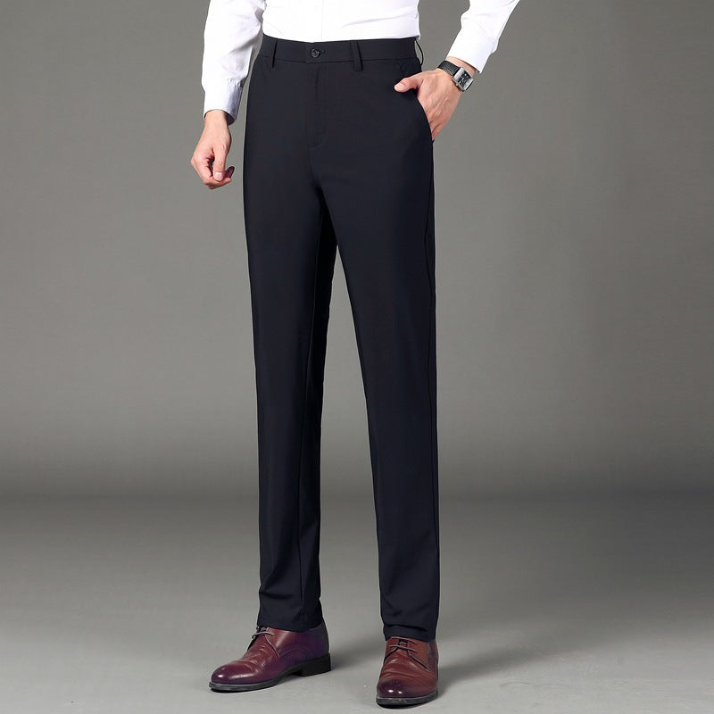 Men's Stretch-Waist Chino Pants Slim Fit for Work 9