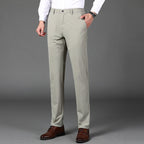 Men's Stretch-Waist Chino Pants Slim Fit for Work 5