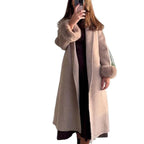 Women's Long Open-Front Coat with Faux Fur Cuffs 4