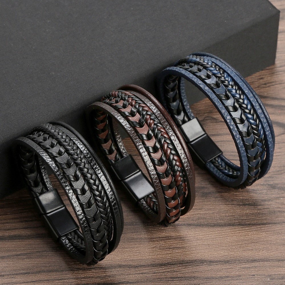 Felix | Braided Leather Viking Bracelet 12