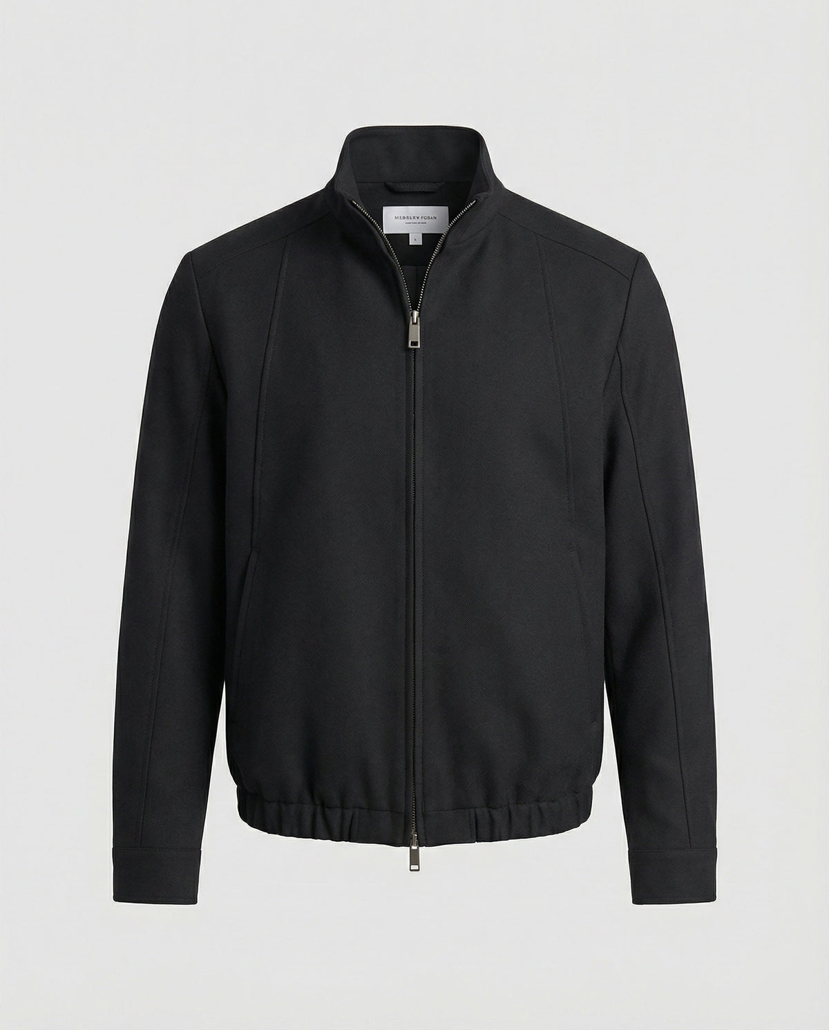 Men's Harrington Jacket with Stand Collar and Zip Front 5