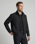 Men's Harrington Jacket with Stand Collar and Zip Front 1