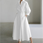 Vienna | Elegant Front Wrap Collared Maxi Dress 14