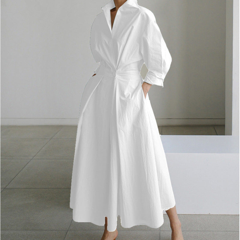 Vienna | Elegant Front Wrap Collared Maxi Dress 14