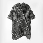 Women's Patchwork Kimono Cape Oversize Open Front 1