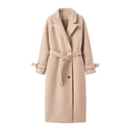 Women's Belted Coat Double-Breasted Long Teddy Coat 6