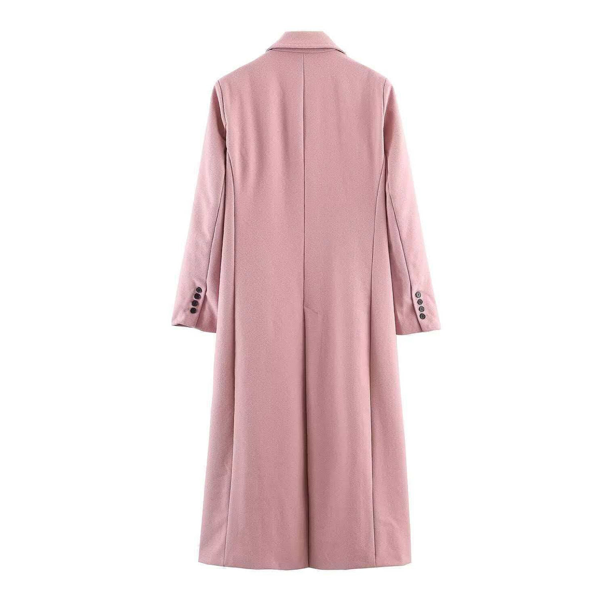 Women's Single-Button Longline Coat with Notched Lapels 4