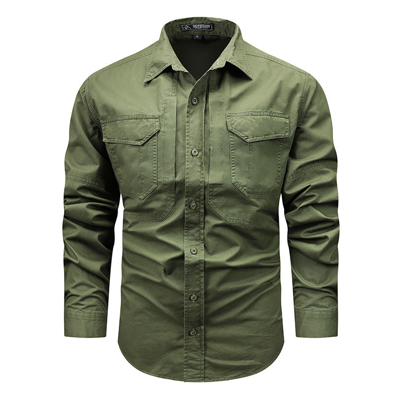 Men's Long Sleeve Field Shirt with Chest Pockets 1