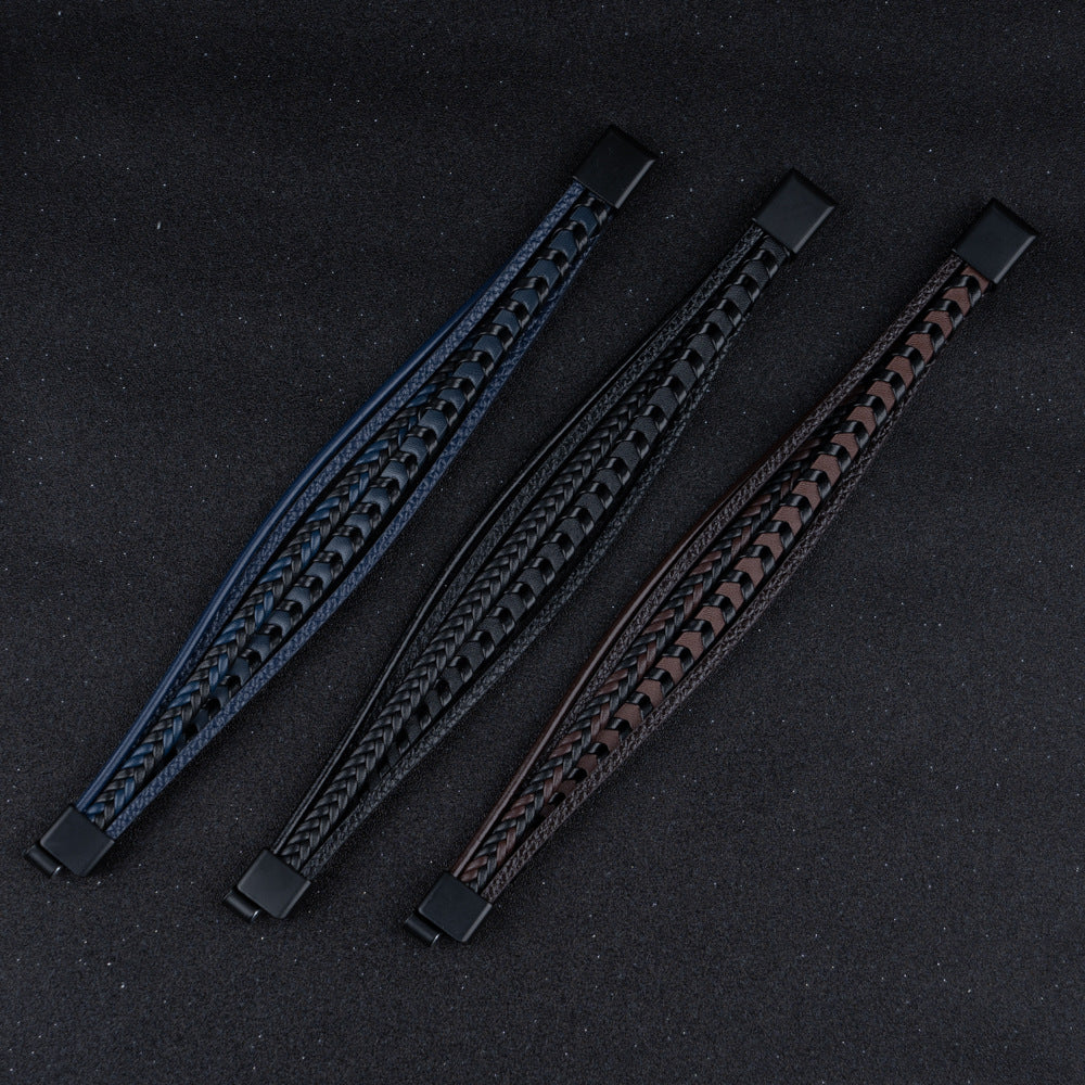 Felix | Braided Leather Viking Bracelet 13