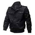Men's Canvas Field Jacket with Stand Collar Zipper Front 2
