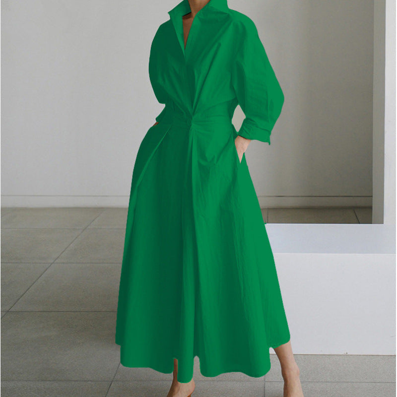 Vienna | Elegant Front Wrap Collared Maxi Dress 3