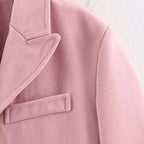Women's Single-Button Longline Coat with Notched Lapels 3