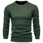 Men's Crew Neck Pullover with Ribbed Cuffs and Hem 1