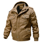 Men's Hooded Field Jacket with Sherpa Lining and Cargo Pockets 2