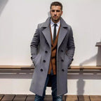 Men's Double-Breasted Trench Coat Notch Collar 7