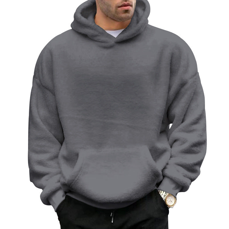 Men's Oversized Sherpa Fleece Hoodie Pullover 3
