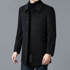 Men's Button-Front Overcoat with Notched Collar 5