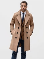 Men's Double-Breasted Trench Coat Notch Collar 3