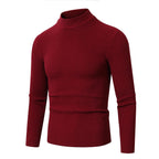 Men's Ribbed Turtleneck Sweater Slim Fit Long Sleeve 5