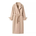 Women's Belted Coat Double-Breasted Long Teddy Coat 1
