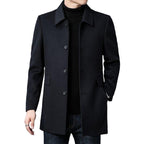 Men's Button-Front Overcoat with Notched Collar 7