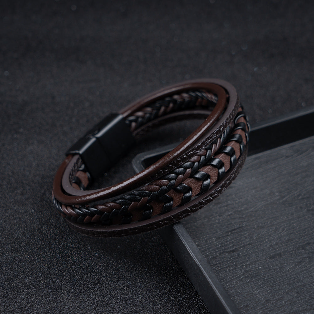 Felix | Braided Leather Viking Bracelet 11