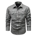 Men's Long Sleeve Field Shirt with Chest Pockets 4