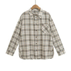 Women's Plaid Flannel Shirt Button-Front with Chest Pocket 6