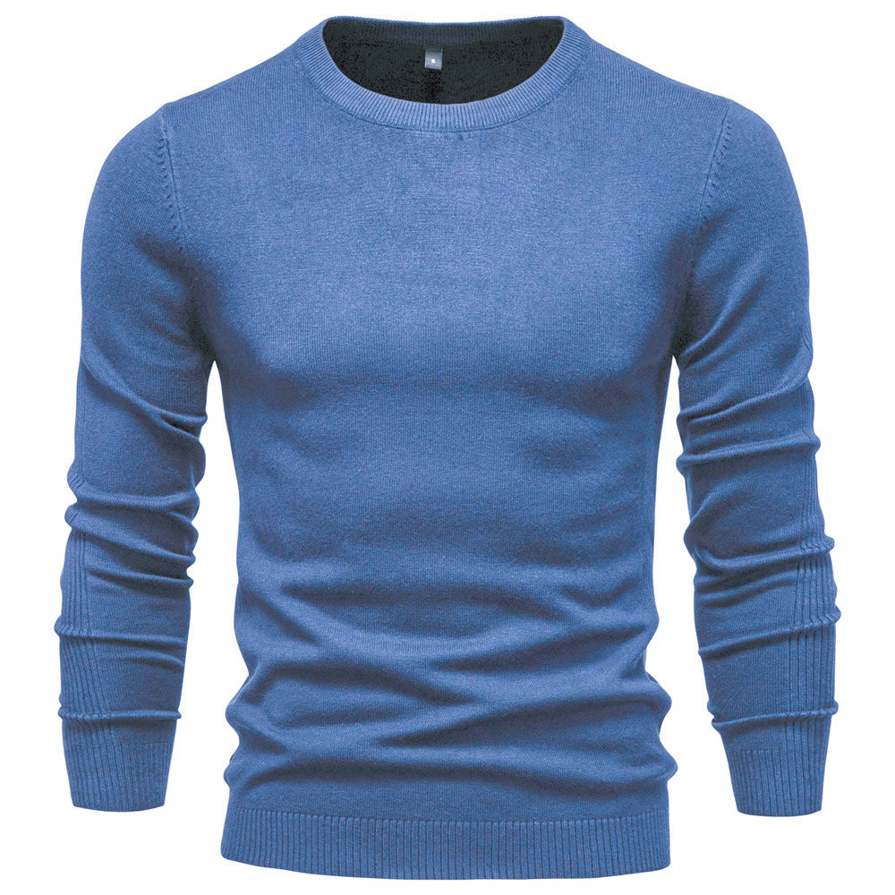 Men's Crew Neck Pullover with Ribbed Cuffs and Hem 4