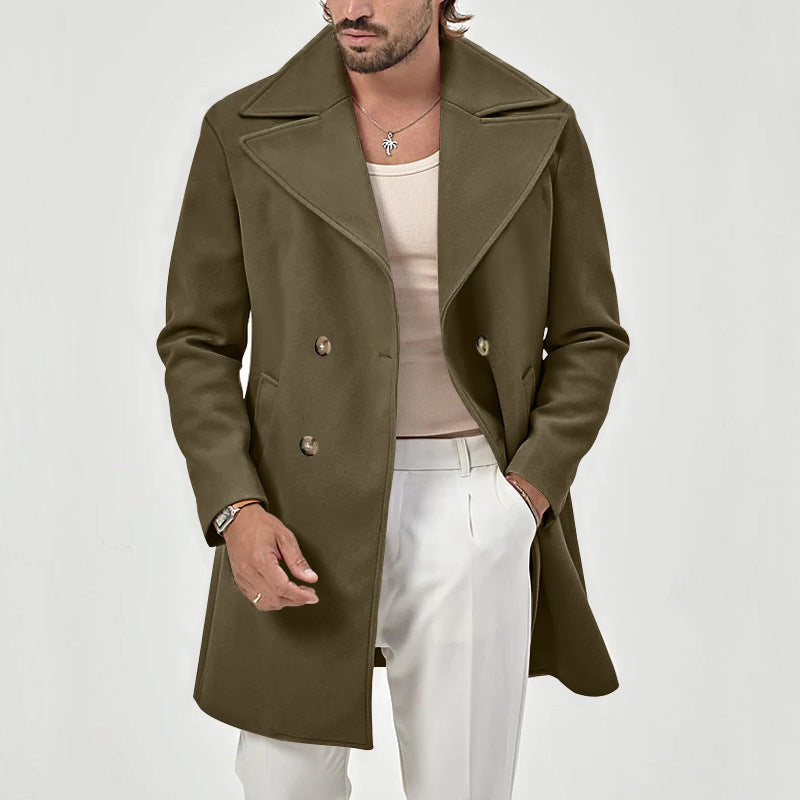 Men's Double-Breasted Peacoat with Wide Lapels 3
