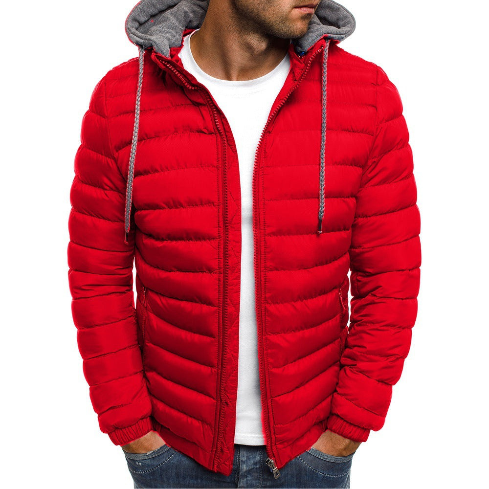 Men's Quilted Puffer Jacket with Detachable Hood 11