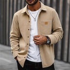 Men's Corduroy Shirt Jacket with Button Front Chest Pocket 1