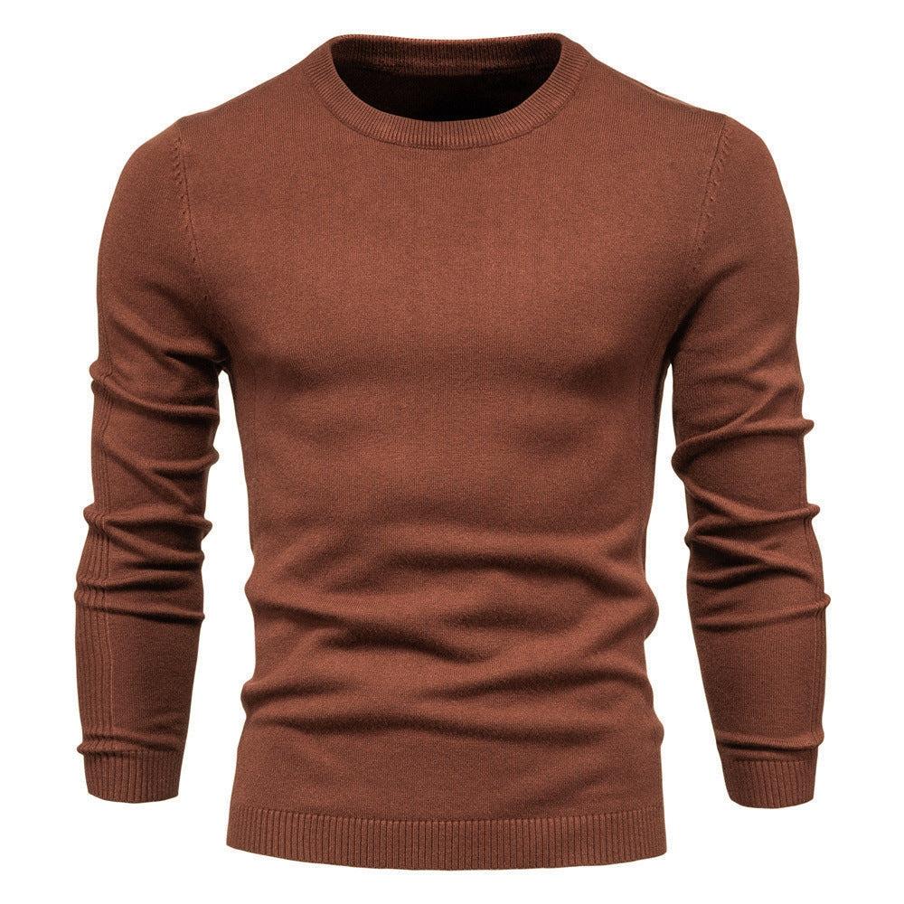 Men's Crew Neck Pullover with Ribbed Cuffs and Hem 8