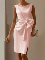 Quinn | Stylish Sleeveless Ribbon Waist Dress 1