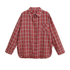 Women's Plaid Flannel Shirt Button-Front with Chest Pocket 5