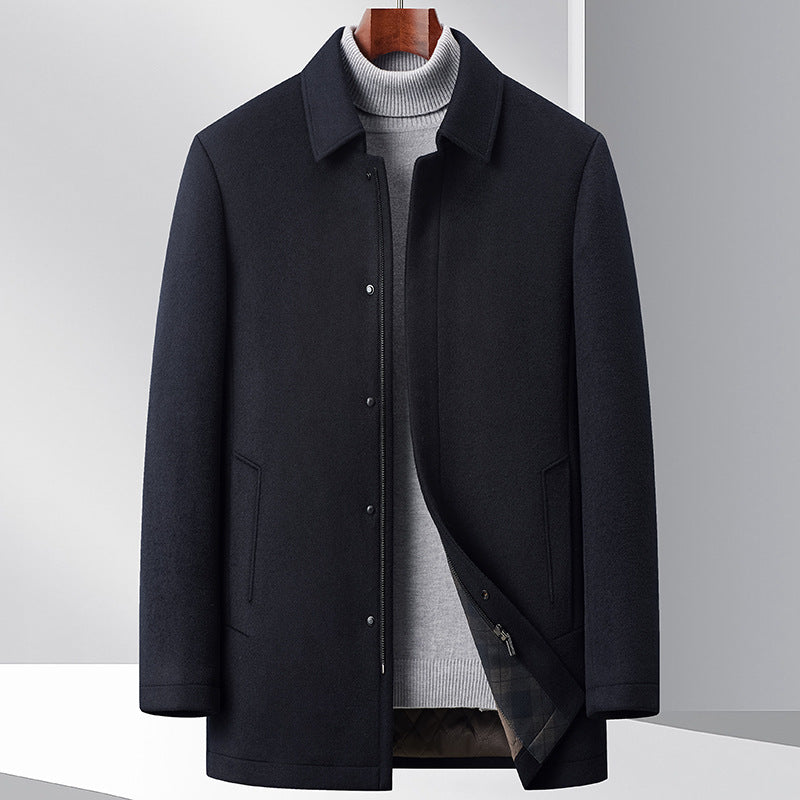 Men's Collared Shirt Jacket Button-Front with Side Pockets 5