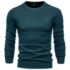 Men's Crew Neck Pullover with Ribbed Cuffs and Hem 12