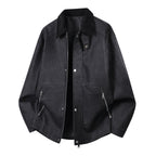 Men's Oversized Harrington Jacket Cord Collar Snap Front 6