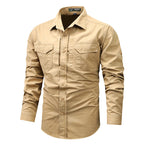 Men's Long Sleeve Field Shirt with Chest Pockets 8
