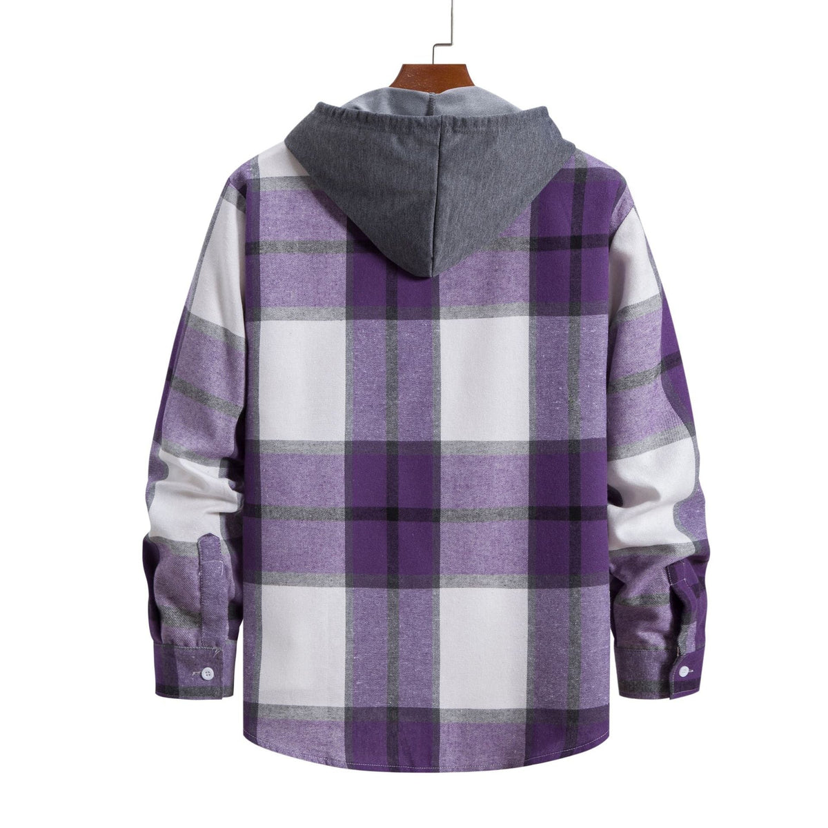 Men's Hooded Flannel Shirt with Button Front 2