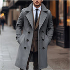 Men's Double-Breasted Trench Coat Notch Collar 4