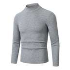 Men's Ribbed Turtleneck Sweater Slim Fit Long Sleeve 7