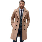 Men's Double-Breasted Trench Coat Notch Collar 8