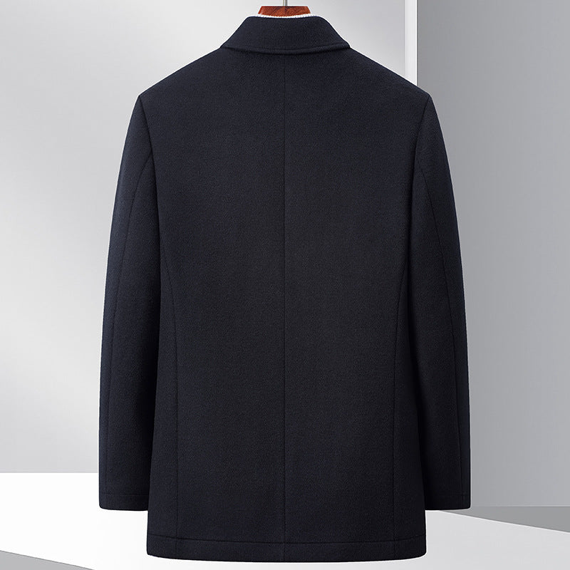 Men's Collared Shirt Jacket Button-Front with Side Pockets 7