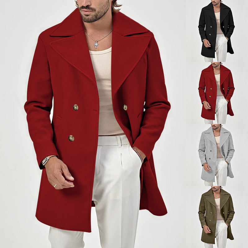 Men's Double-Breasted Peacoat with Wide Lapels 8