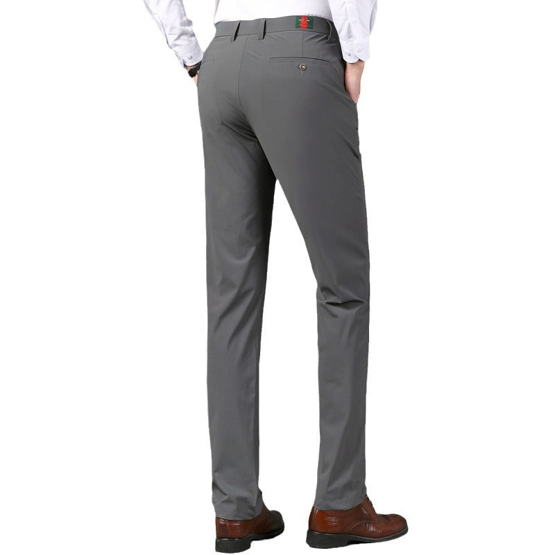 Men's Stretch-Waist Chino Pants Slim Fit for Work 8